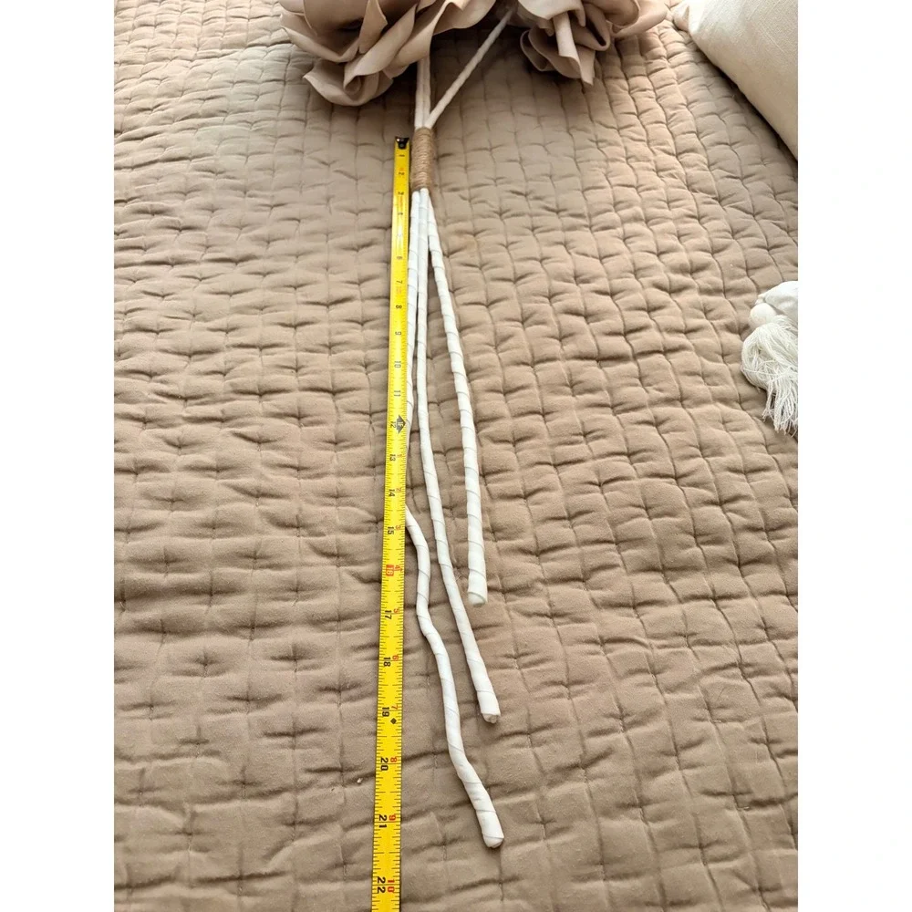 XXL Large Artificial Rose Stem Trio Beige Tan White Boho Floral Decor 36